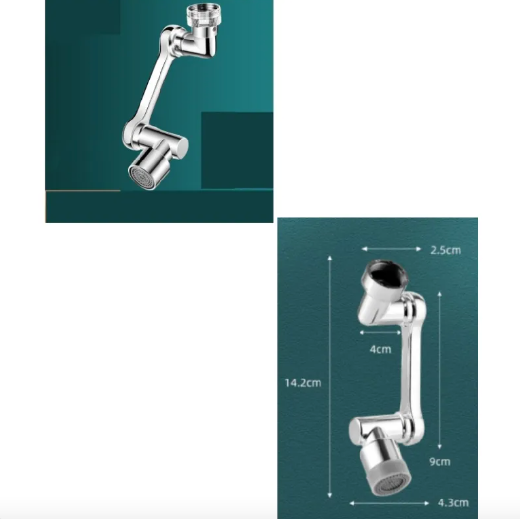 1080° Rotating Faucet Extender – Splash-Proof Aerator