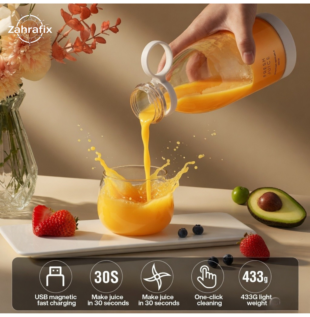 Portable USB Blender 4-Blade Personal Juicer